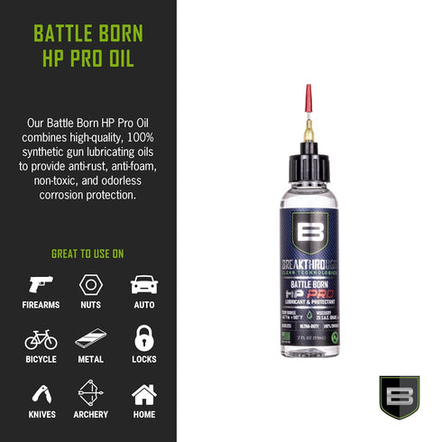 2oz Breakthrough Clean Technologies Battle Born HP Pro Lubricant and Protectant - Water-Resistant and Odorless Oil