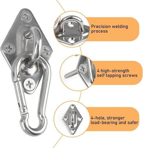 Wall Mount Workout Anchors with Hook, 3PCS Space Saving Equipment for Resistance Bands and Suspension Training