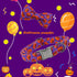 Halloween Pumpkin Bowtie Dog Collar, Soft Adjustable Metal Buckle Gift for X-Small Dogs