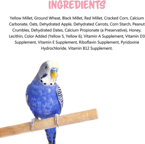 Vitakraft 3 Pack Harvest Apple Crunch Sticks for Parakeets, 2 Sticks Each