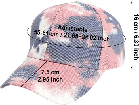 YOLAI Summer Casual Mens and Womens Fashion Tie Dye Cap Casual Sunscreen Baseball Caps Adjustable Sun Visor Hats
