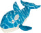 Strong 'N Silent Silent Swimmer Soft Plush Orca Chew Guard Dog Toy - Blue, Large
