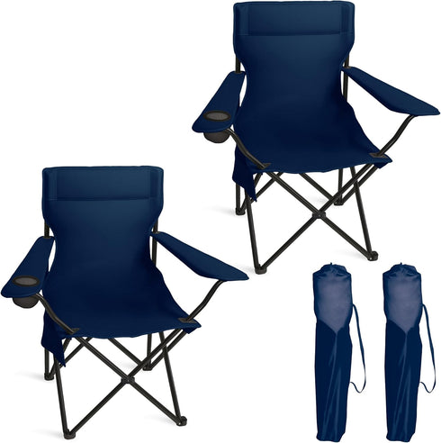 Foristrail Portable Camping Chair 2 Pack, Folding Outdoor Chair with Cup Holder &
