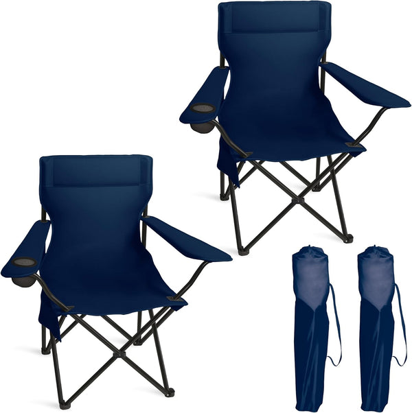 Foristrail Portable Camping Chair 2 Pack, Folding Outdoor Chair with Cup Holder &