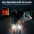 Set, 5 Luvan Smart Bike Light with Remote Controller - Sync Front & Rear LED Light Night & Daytime Mode | Turn Signals