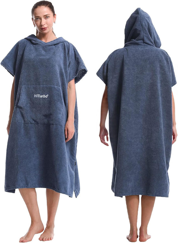 Hiturbo Changing Towel Robe, Absorbent Hooded Surf Poncho Quick-Dry Blanket Towels with