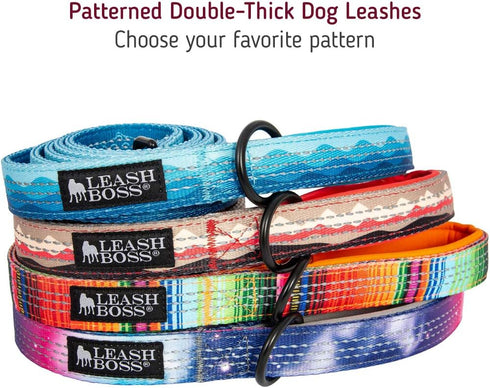 Leashboss 6ft Dog Leash - Ultra Comfort Double-Thick Soft Padded Handle, Reflective for Large Medium Dogs, Heavy Duty