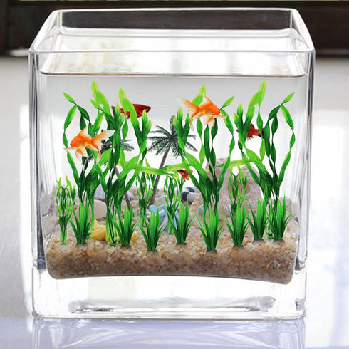 16pcs Artificial Aquarium Plants, Green Fish Tank Decor, Artificial Decorations for Fish Tanks