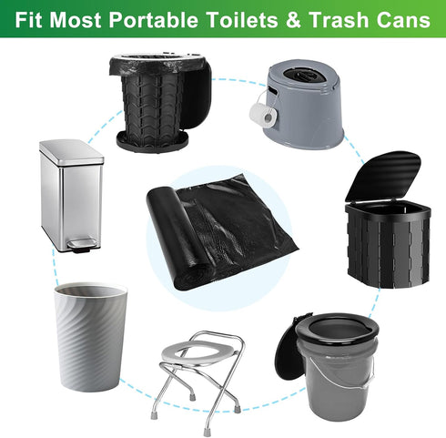 8 5 Portable Toilet Bags - Gallon Camping Toilet Bags, Biodegradable Travel Potty Bag for Portable Toilet, Thickened