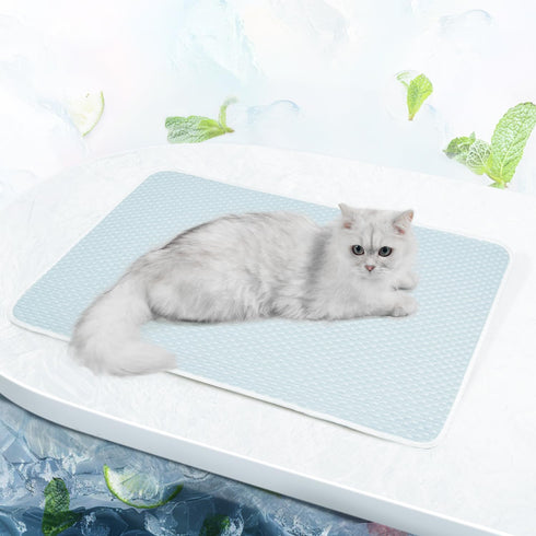 Mora Pets Dog Cooling Mat, Breathable Washable Pad for Indoor Outdoor Pets, Non-Slip Bottom, 28 x 22 inch Light Blue