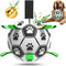 Dog Soccer Balls Toy with Bell Inside, Outdoor Interactive Toys for Tug of War, Puppy Birthday Gifts, Durable Squeaky