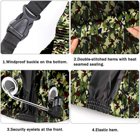 Roctee Waterproof Bicycle Cover for Mountain & Road Bikes, 78.7''(L) * 27.6''(W) * 43.3''(H) with Storage Bag (Black &