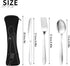 Generic Set, 6-Piece Portable Utensil Organizer Bag Black and Blue, Stainless Steel Camping Cutlery with Storage Case