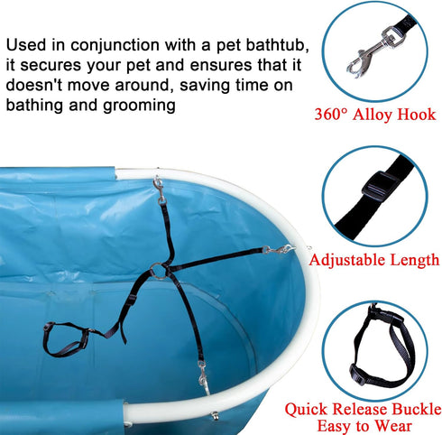 Dog Bath Tub Tether Dog Bathing Tether Dog Grooming Loop Dog Bathing Leash Dog Wash Station Accessories Grooming Helper Grooming Loop Adjustable Fixed Dog Safety Rope for Pet Shower Bathing