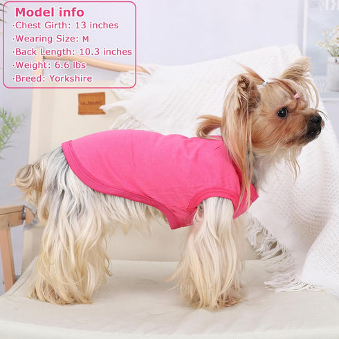 Dog Shirt Vest Clothes for Small Dogs, Summer Solid Stretchy Puppy T-Shirts, Soft Cool Breathable Lightweight Dog