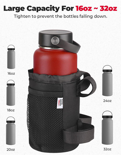 KEMIMOTO Large Bike Cup Holder, Bicycle Water Bottle Holder for Handlebar with Mesh Pockets Phone Bag