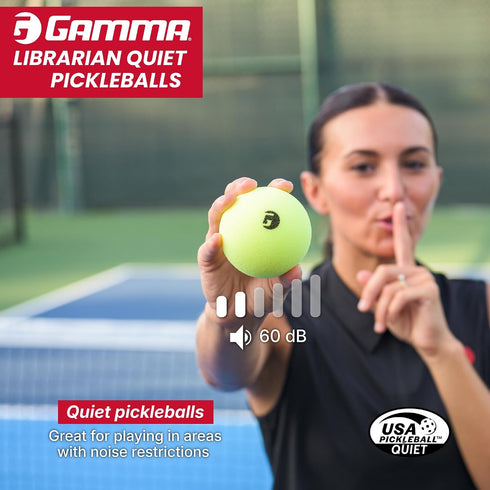 Gamma 48 3 Pack, 6 Pack Librarian Foam Quiet Pickleball Balls Low-Noise Practice Balls with True Bounce on Any Surface