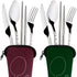 SENHAI 8 Pieces Flatware Set, Knife, Fork, Spoon, Chopsticks, 2 Pack Rustproof Stainless Steel Dinnerware with Carrying