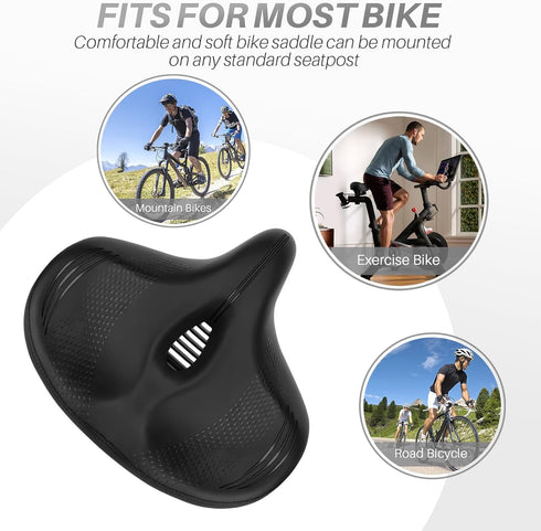Oversized Bike Seat for Peloton Bike & Bike+, Comfort Cushion Compatible with Road or Exercise Bikes