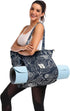 WLLWOO Yoga Bags for Women with Carrier, Canvas Tote for Pilates, Travel, Office, Beach Workout