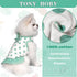 TONY HOBY Summer Dog Dress - Soft Party Dress with Polka Dots for Small Medium Dogs, White & Green