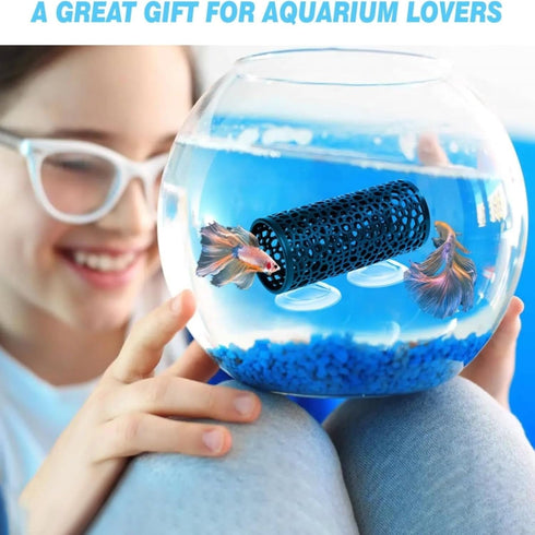 Quaziret 1Pc 4 Inch, Betta Tunnel, Betta Fish Toys with Suction Cups, Betta Hideout Tube for Small Fish, Shrimp