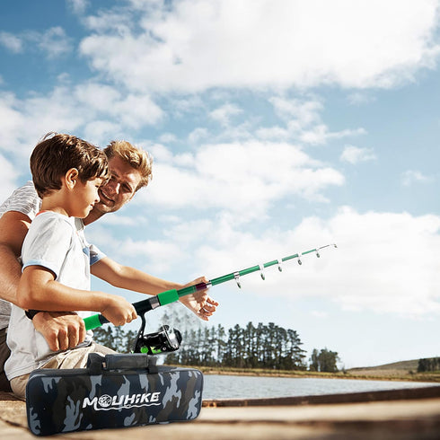 Telescopic Fishing Pole Reel Combo, Ultralight Fishing Rod Spinning Reel with Tackle Bag