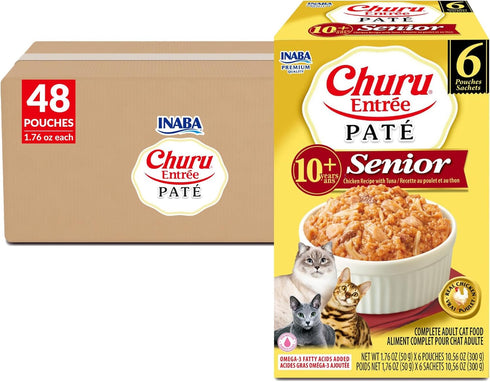 INABA Churu Entre Pate for Senior Cats, High Protein & Moisture, Prebiotic