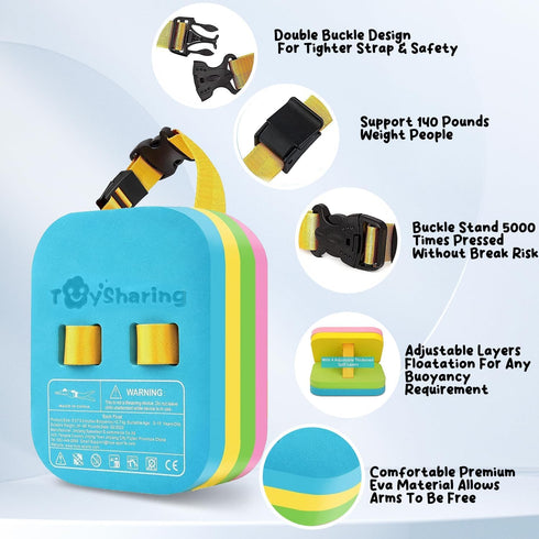 Kids Swim Float Back Belt: Pool Bubble Water Trainer Training Device for Ages 3-12
