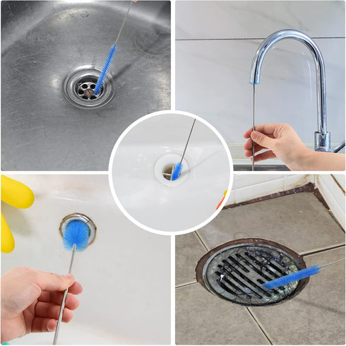 Flexible Drain Brush Cleaner Kit – CPAP Hose Cleaner 5ft Long with 3pcs 10” Straw Brushes for Aquarium & Sinks