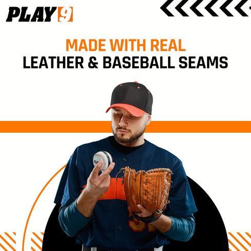 9 SHOP PLAY - Spin Trainer - Training Baseballs for Pitchers - Genuine Leather for Game Like Feel - Baseball Training
