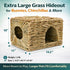 Chinchilla (1 Pack) HERCOCCI Extra Large Grass House for Rabbit, Foldable & Comfortable - Small Animal Hut Play