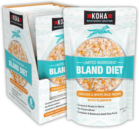 KOHA Limited Ingredient Chicken and White Rice Recipe, Sensitive Stomach Wet Dog Food, Gentle Formula, Pack of 6