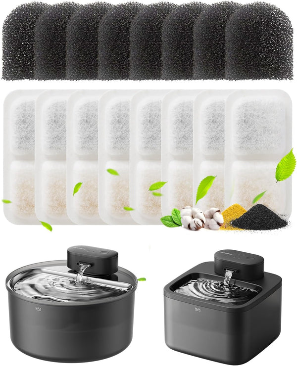oneisall 8 Replacement Filters 4 Months Set for Cat Water Fountain PW13