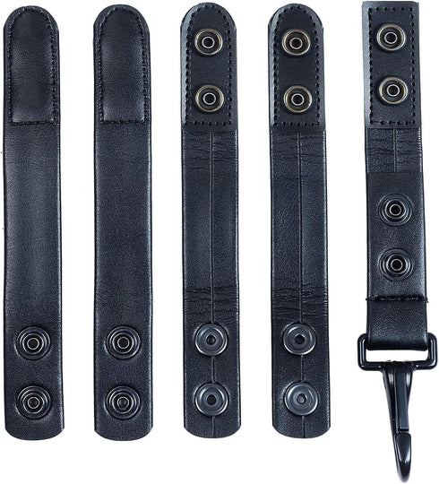 TAFTACFR Duty Belt Keeper with Double Snaps (Set of 4) + 1 Keeper with Strong Metal Key Clip (1 Pack)
