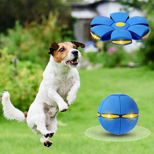 FlidRunest 3PCS Flying Saucer Ball Toy - Interactive Dog Disc Ball with 3 Lights for Dogs Games