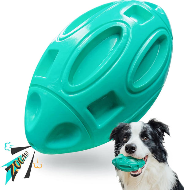 Squeaky Dog Toys for Aggressive Chewers, Rubber Interactive Puppy Ball with Squeaker for Medium and Large Breeds