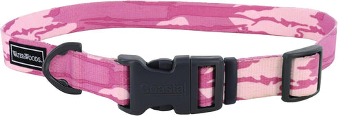Coastal Pet Water & Woods Adjustable Dog Collar, Stylish Patterned Collar with Curved Snap Lock Buckle, Bottomland