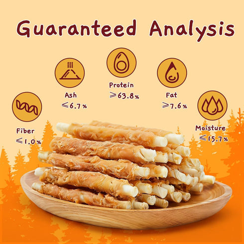 Snacks,10.6 oz Jungle Calling Dog Treats, Chicken Wrapped Rawhide Sticks for Dogs, Grain-Free Natural Small Dogs
