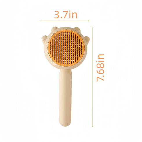 Pet Grooming Brush for Cats and Dogs, Cat Accessories Kit with Release Button & Professional Cat Nail Clipper (Yellow