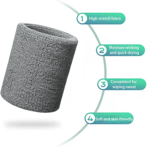Fecawd Wristbands Sweatbands for Men & Women, Breathable Tennis Wrist Bands Absorbent Sweat Band Multiuse Wristband