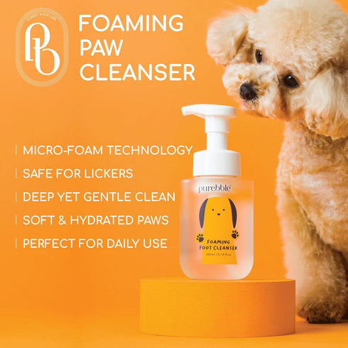 (Pack 2)- 300ml 10.14 oz Pet Foaming Foot Paw Cleanser of Gentle Foam Wash for All Dogs, Nourishing, Softening
