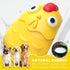 LuciPaw Interactive Dog Toy Ball - Squeaky Treat Dispenser, Pull Handle & Wobble Puzzle, Durable Natural Rubber Chicken