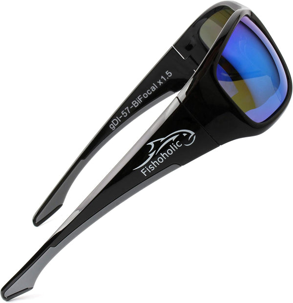 Fishoholic Polarized Bi-Focal Fishing Sunglasses - Reader Magnification Options with UV400 Protection