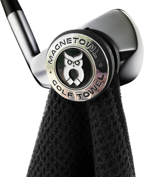Magnetic Clip for Golf Towel, Removable and Reusable Towel Magnet with Strong Hold for Bags, Clubs, Carts (Black)