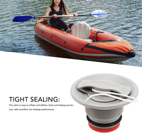 Inflatable Kayak Boat Air Valve, 2Pcs Replacement for Rubber Dinghy Raft Canoe, 8 Teeth with Cover Rope