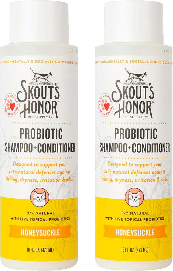 Skout's Honor Probiotic Cat Shampoo & Conditioner with Avocado Oil & Omega-3s,