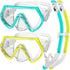 ZipAura 2 Sets Kids Snorkeling Gear for Ages 3-14, Anti-Fog 180 Clear View
