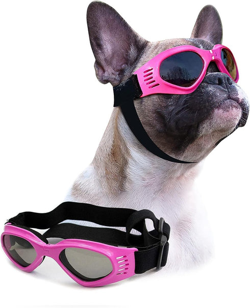 Petleso Dog Goggles for Medium Breed, Eye Protection Sunglasses, Windproof Anti-UV, Pink