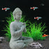 Aquarium Buddha Statue, Japanese Buddha Figurine, Fish Tank Buda Sculpture for Underwater Decoration